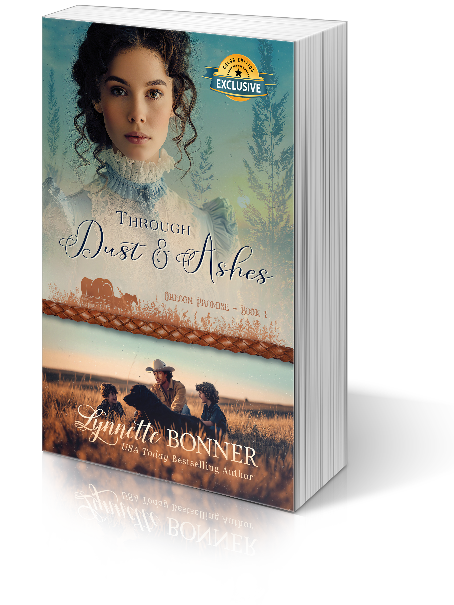Color Edition Paperback of Through Dust and Ashes, a Christian historical Western Romance
