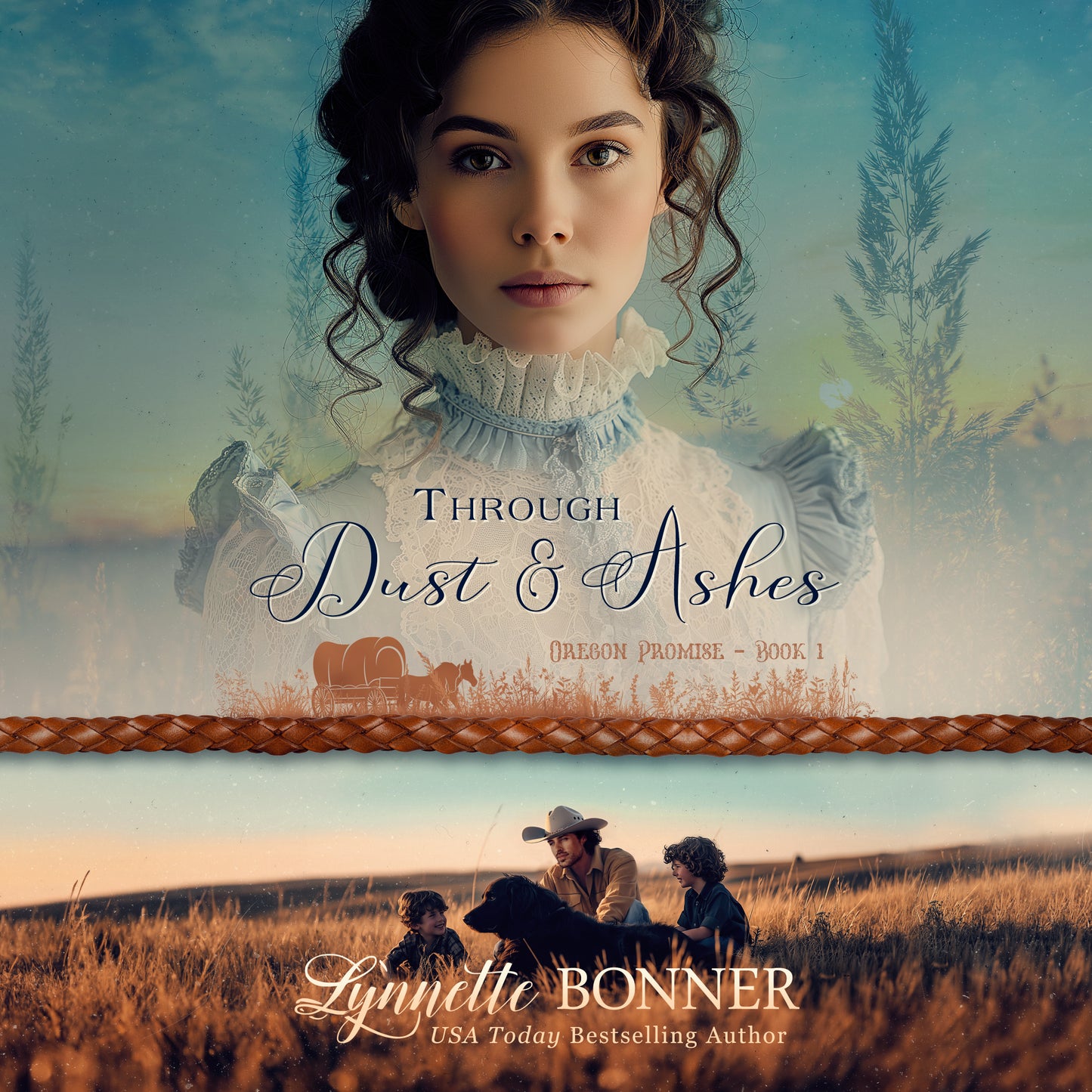 Audiobook Cover of Through Dust and Ashes, a Christian historical Western Romance