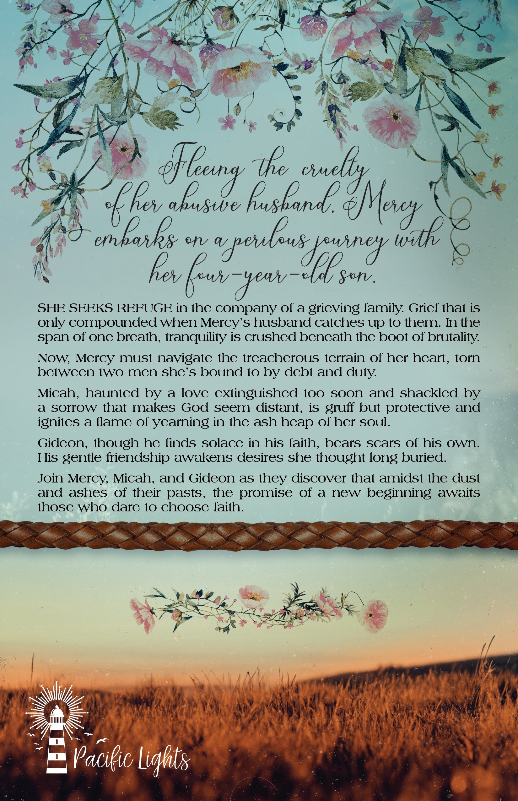 Back Cover of Through Dust and Ashes, a Christian historical Western Romance