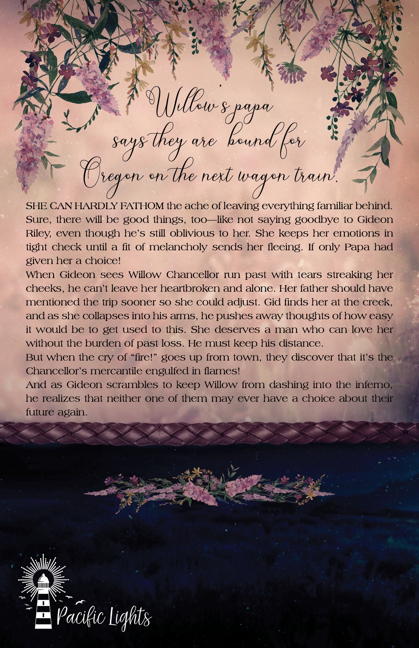 Back Cover of Beneath Brazen Skies, a Christian historical Western Romance