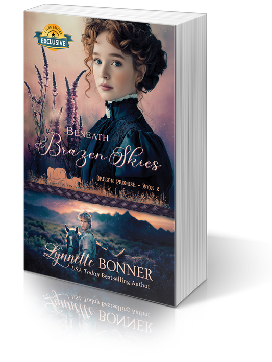Color Edition Paperback of Beneath Brazen Skies, a Christian historical Western Romance