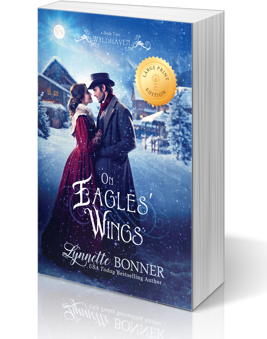 Large Print Cover of On Eagles Wings, a Christian historical Western Romance