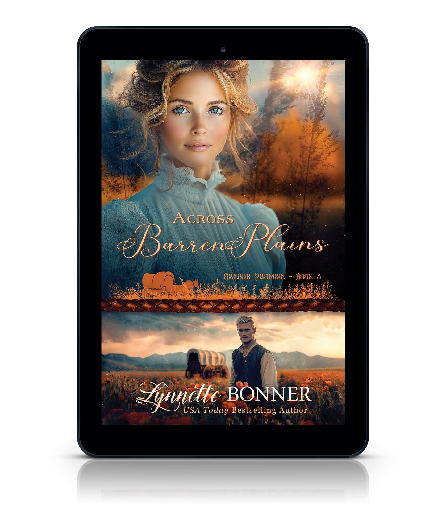 Ebook Cover of Across Barren Plains, a Christian historical Western Romance