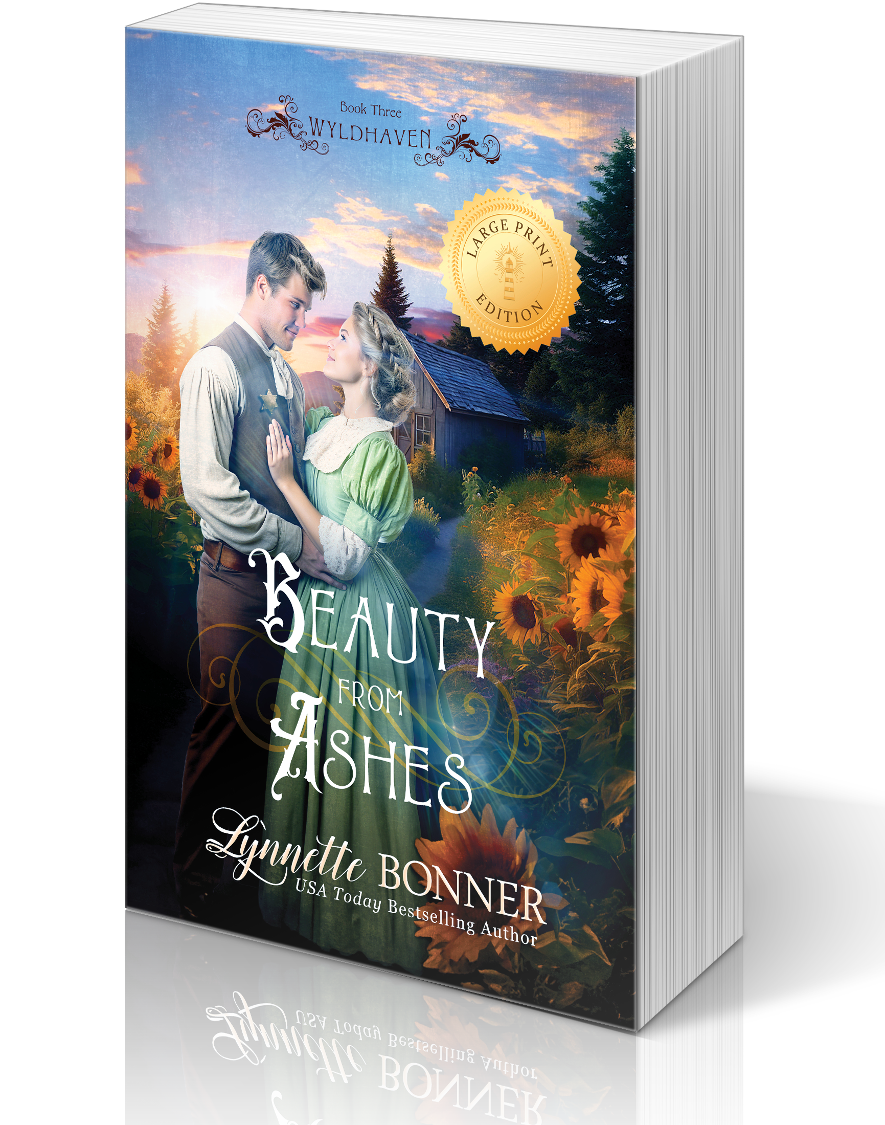 Large Print Cover of Beauty From Ashes, a Christian historical Western Romance