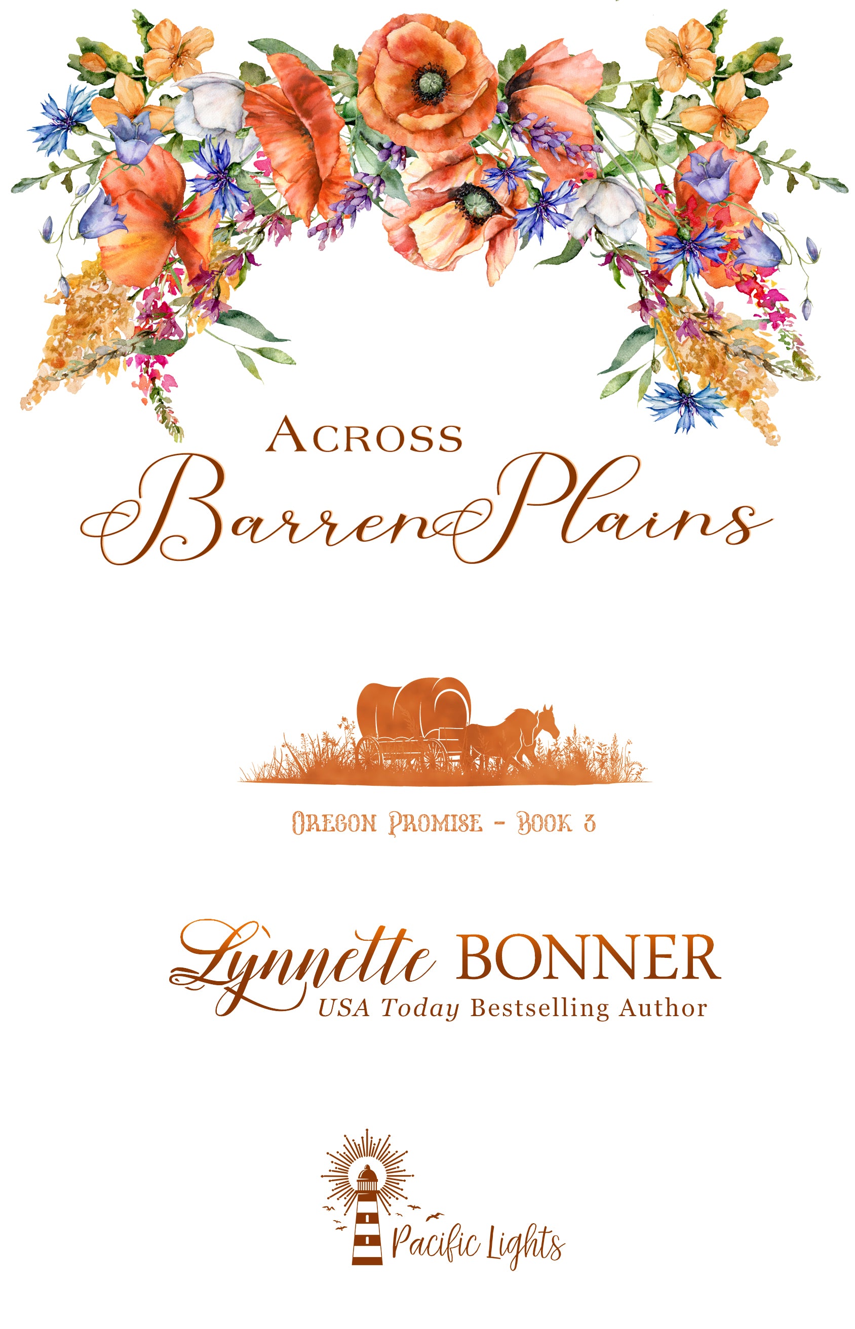 Title Page of Across Barren Plains, a Christian historical Western Romance