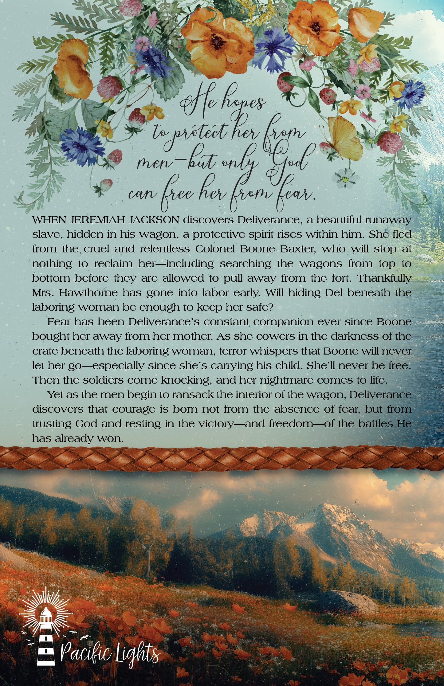 Back Cover of Upon the Broken Range, a Christian historical Western Romance