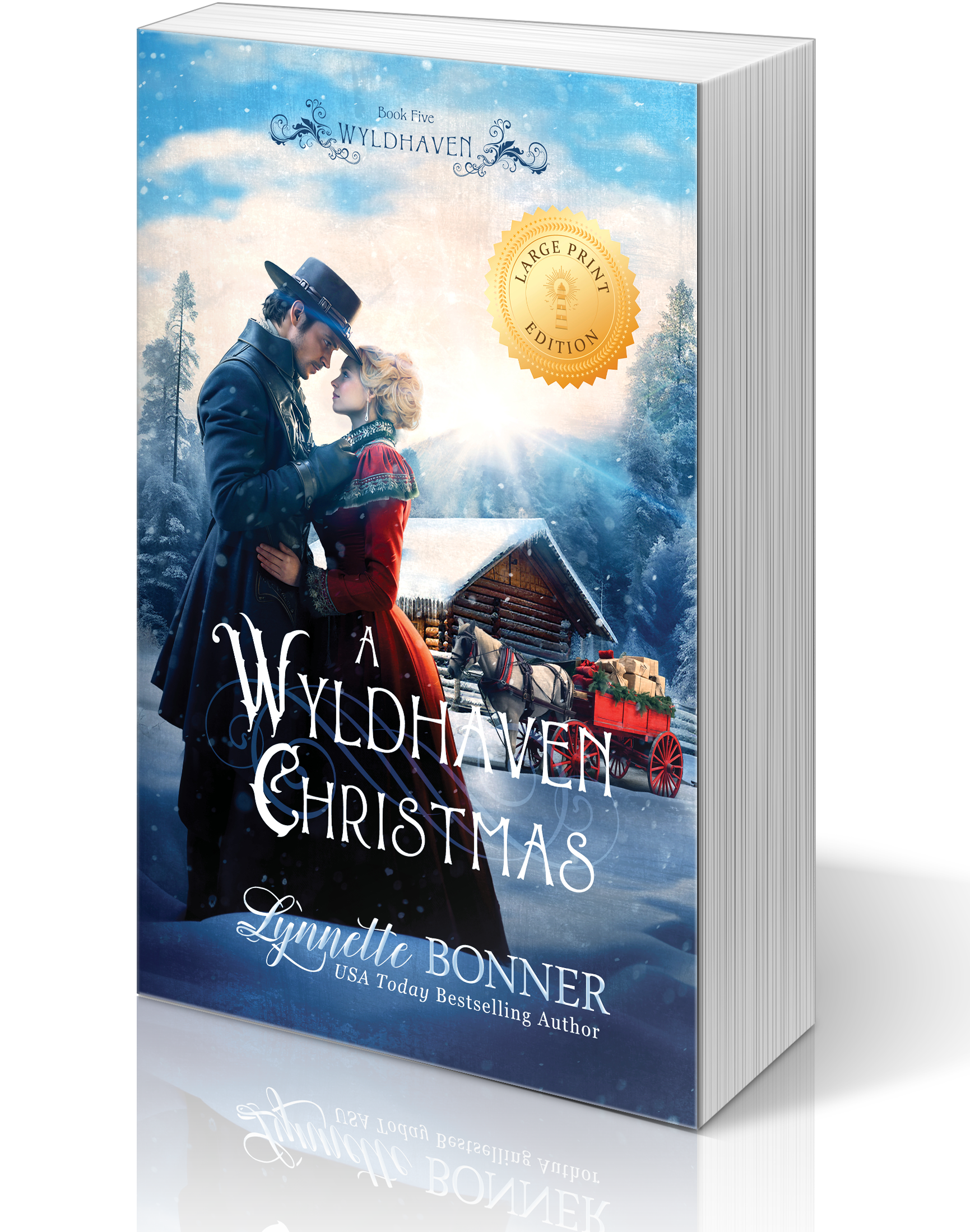 Large Print Cover of A Wyldhaven Christmas, a Christian historical Western Romance