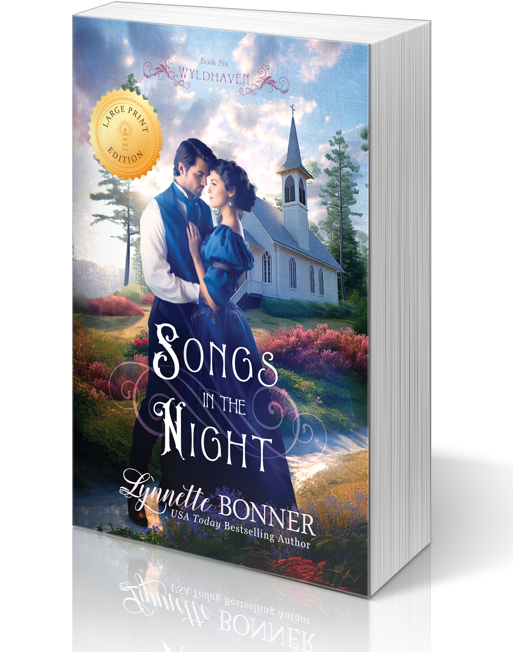 Large Print Cover of Songs in the Night, a Christian historical Western Romance