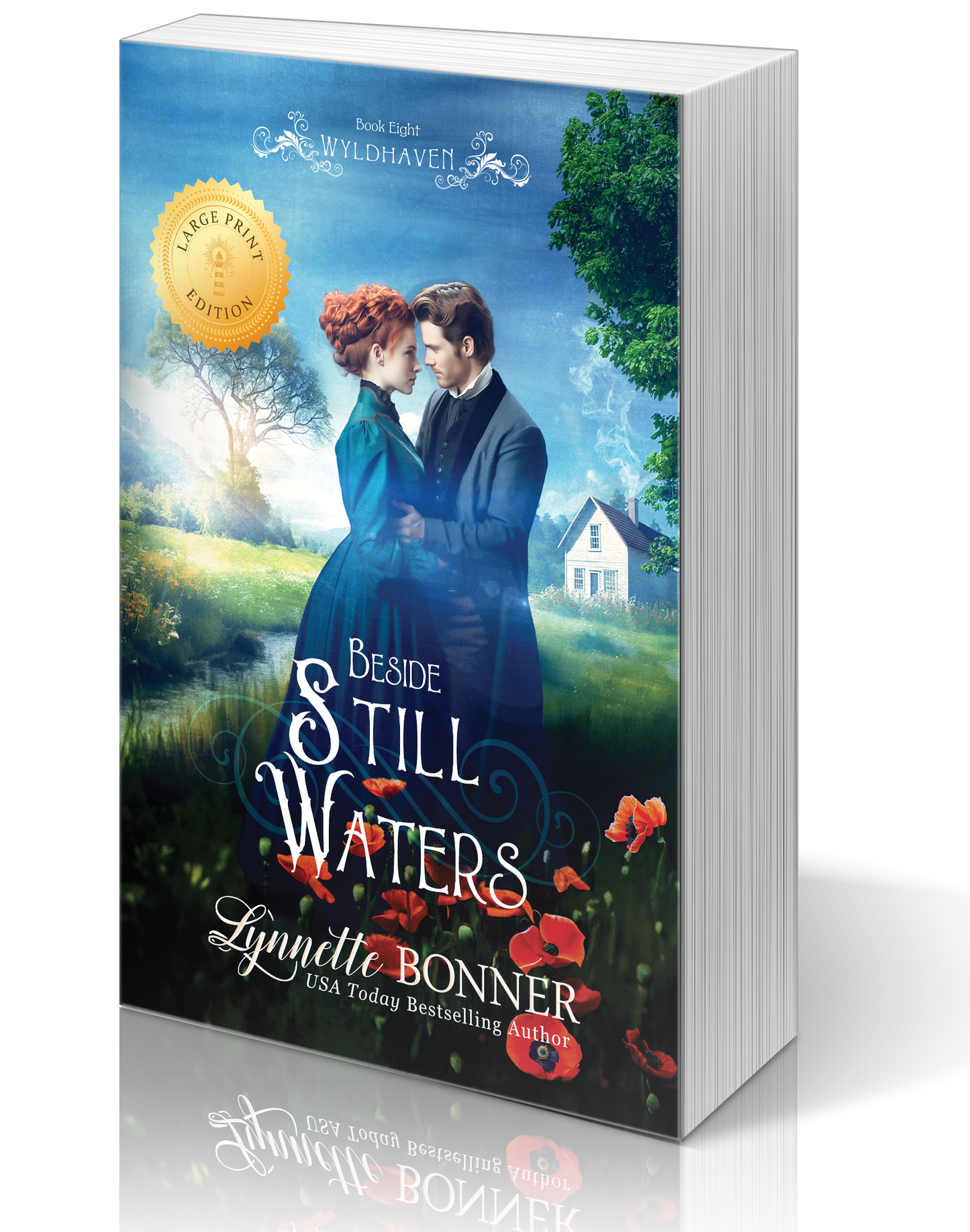 Large Print Cover of Beside Still Waters, a Christian historical Western Romance