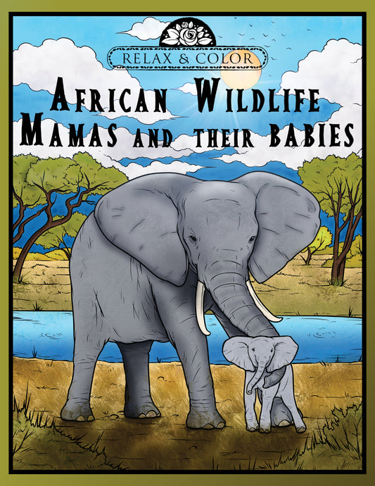 Cover of Color Book, African Wildlife Mamas and their Babies - 1 Colorbook