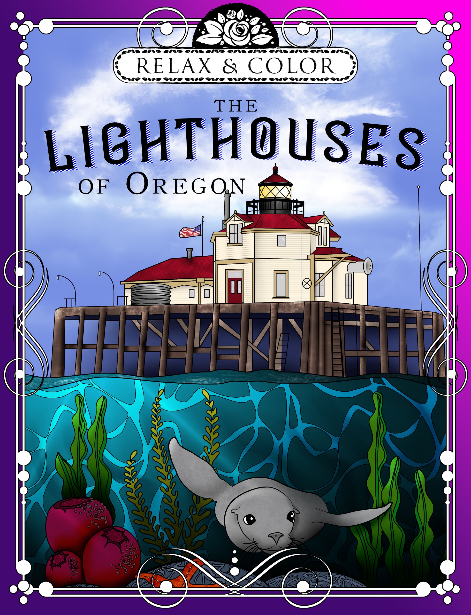 Color Book Cover of The Lighthouses of Oregon - 1 Colorbook
